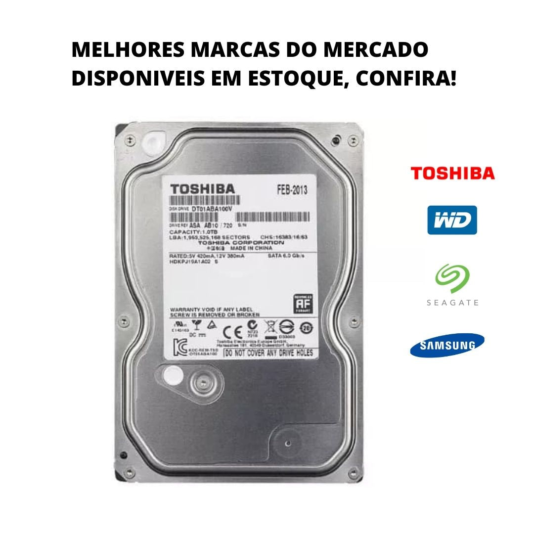 HD 500GB Interno 3.5" para DVR/PC/COMPUTADOR - Desktop SATA + Segurança e Velocidade - Intelbras/Hikivision/Giga