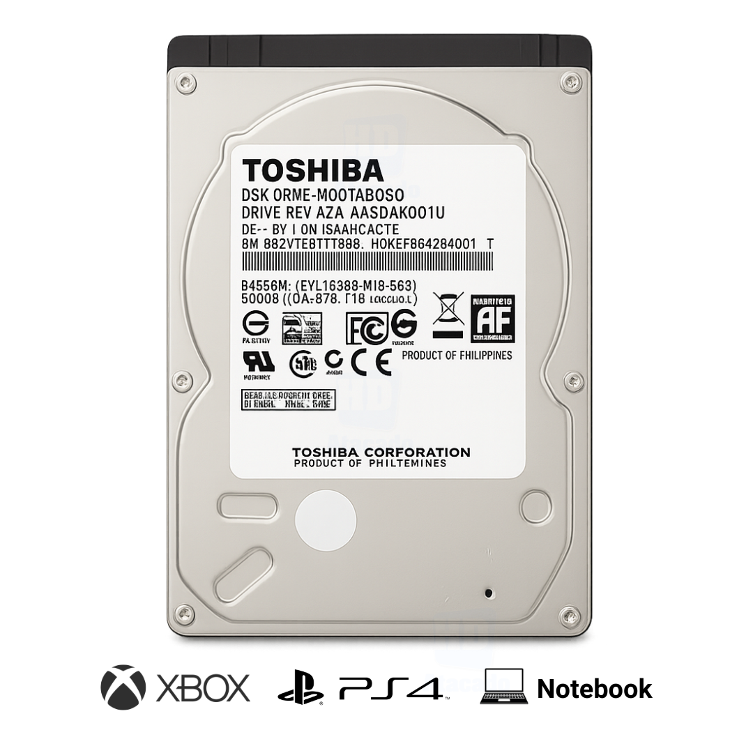 HD Toshiba Interno Slim 2.5” SATA 3 – Compatível com Xbox, Console e Notebook | Produto Original com Garantia