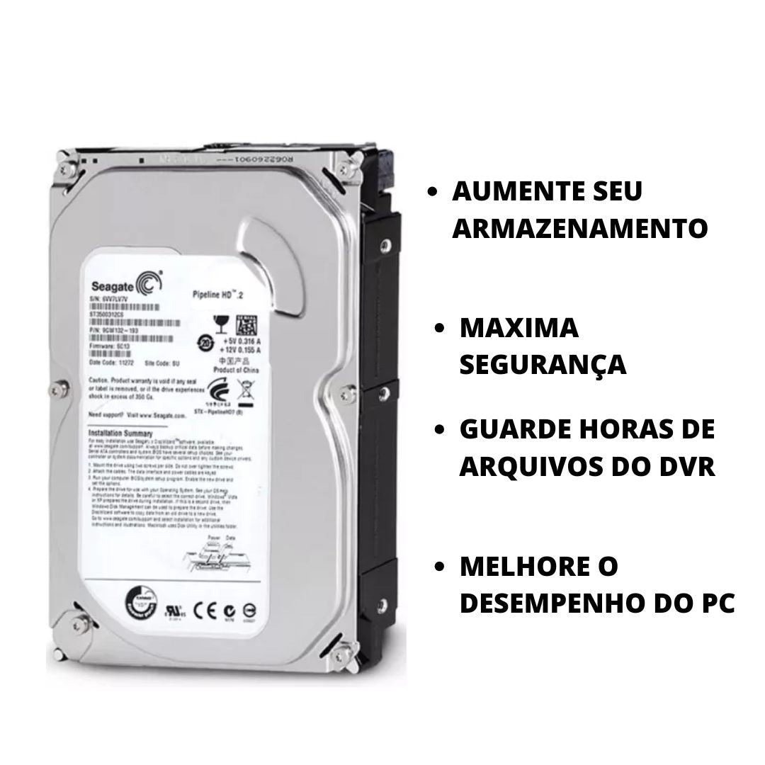 HD Seagate 2TB Interno 3.5" SATA III, 7200 RPM: Alto Desempenho para DVR, CFTV, Computadores e Sistemas de Segurança | Garantia e Nota Fiscal