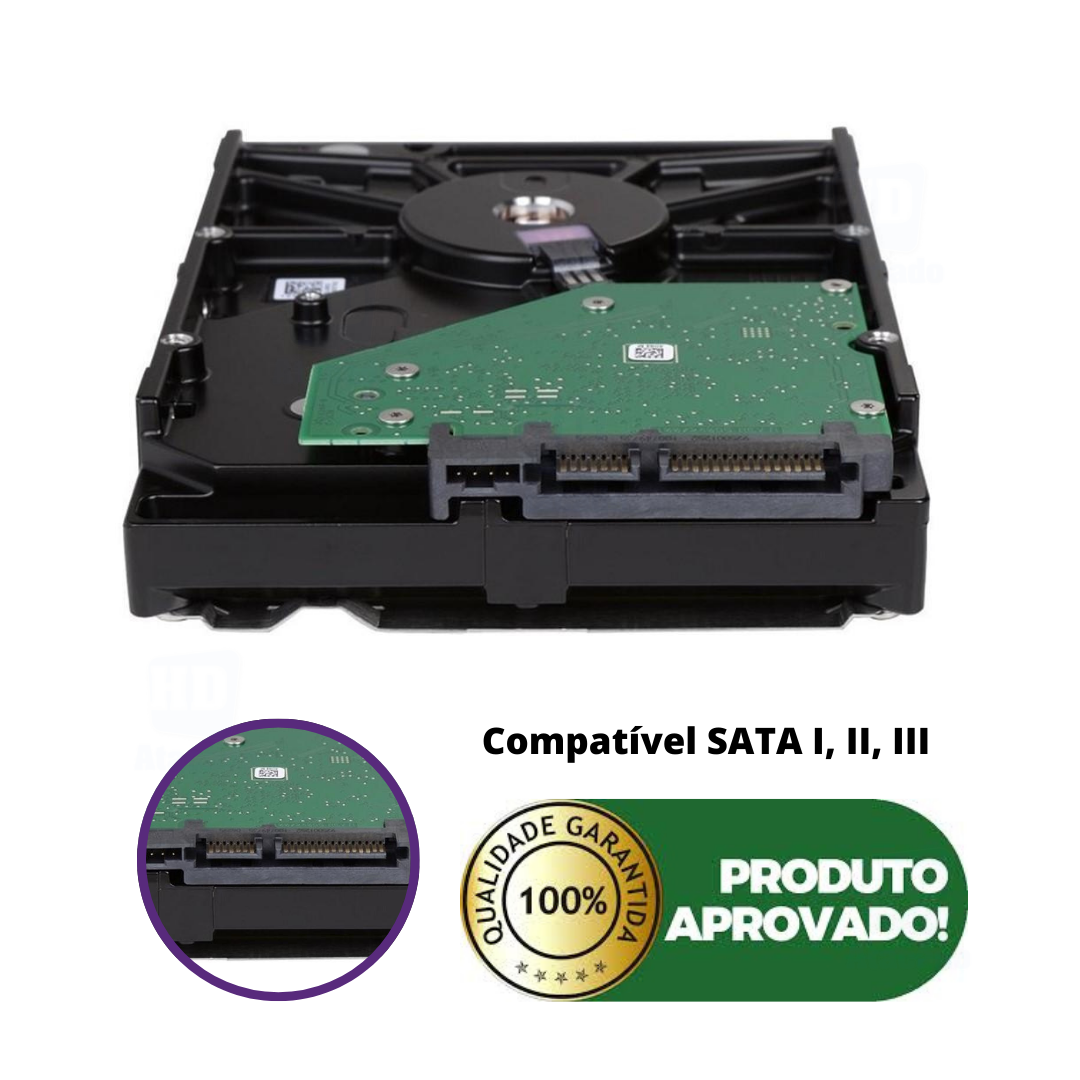 HD 500GB WD Purple de DVR/CFTV/PC - HD Interno para Sistemas SATA + Segurança