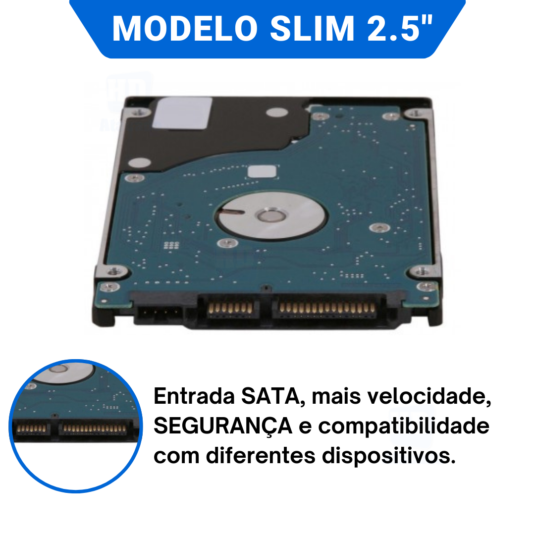 HD Toshiba Interno Slim 2.5” SATA 3 – Compatível com Xbox, Console e Notebook | Produto Original com Garantia