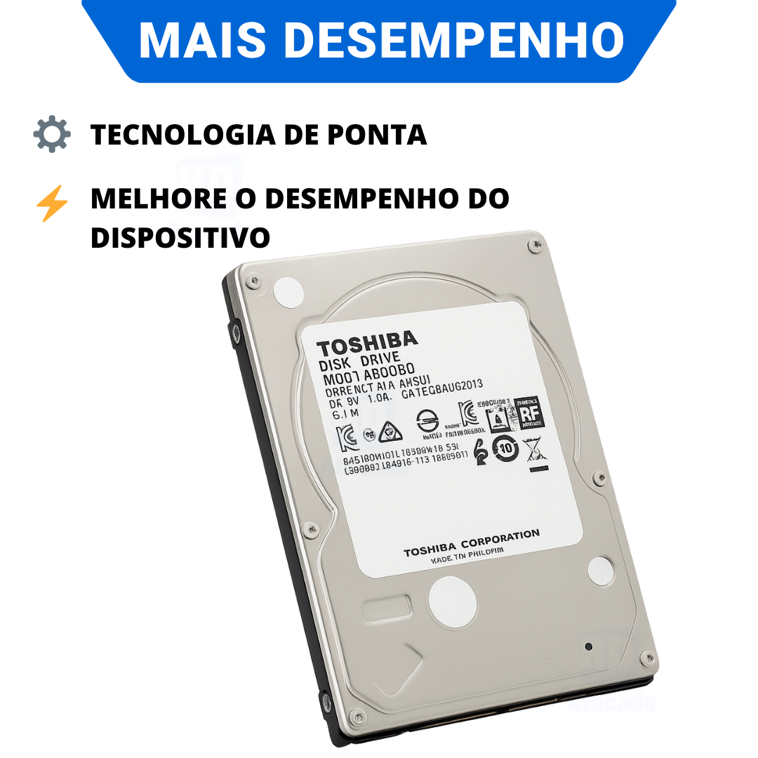 HD Toshiba Interno Slim 2.5” SATA 3 – Compatível com Xbox, Console e Notebook | Produto Original com Garantia