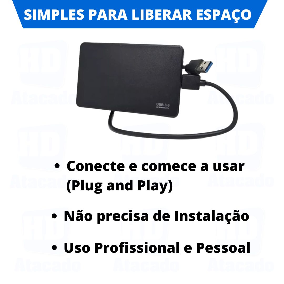 Kit HD Externo 500GB + Fone Bluetooth: Armazenamento Extra e Som Imersivo com Tecnologia USB 3.0 e Bluetooth 5.0