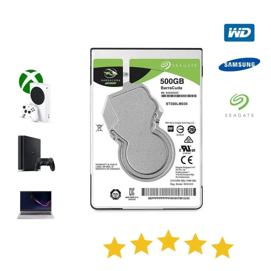 HD Interno Slim 2.5" para Xbox 360, One e Series | 1TB / 500GB / 320GB | Pronto para uso