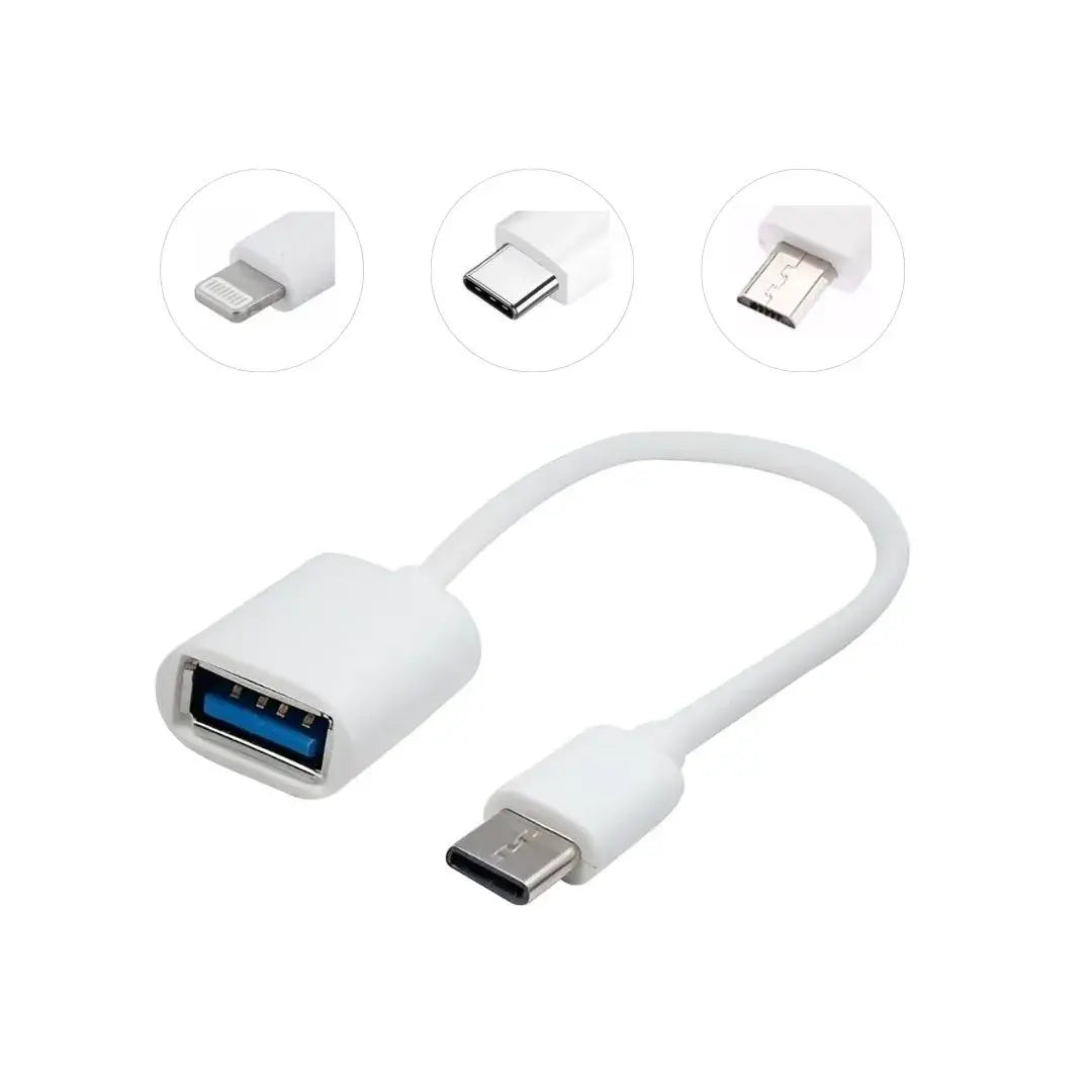 Cabo OTG 3.0 - Adaptador Tipo C/V8/USB C/Iphone - Velocidade Máxima