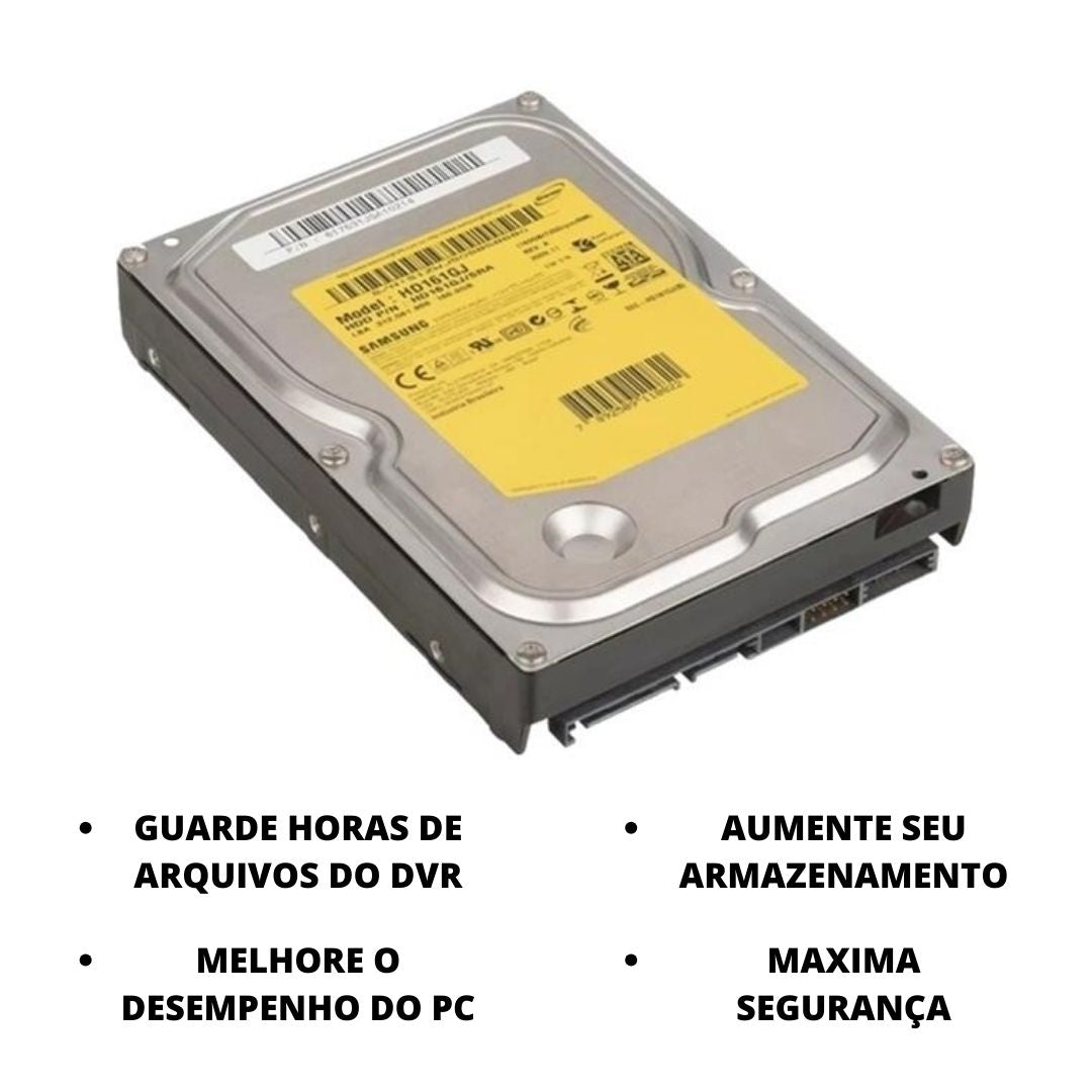 HD 160gb Interno 3.5" para DVR/PC/COMPUTADOR - Desktop SATA + Segurança e Velocidade - Intelbras/Hikivision/Giga