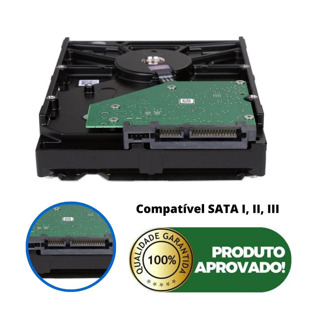 HD 500GB Interno 3.5" para DVR/PC/COMPUTADOR - Desktop SATA + Segurança e Velocidade - Intelbras/Hikivision/Giga