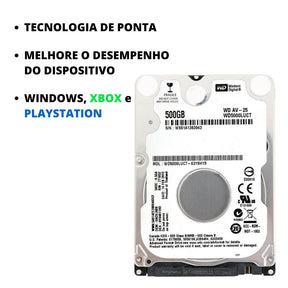 HD 500GB Slim 2.5 Notebook/Xbox/PS3/PS4 - Disco Rígido Interno SATA com NF e Garantia