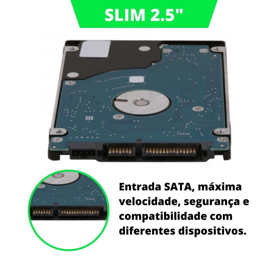 HD 500GB Slim 2.5 Notebook/Xbox/PS3/PS4 - Disco Rígido Interno SATA com NF e Garantia