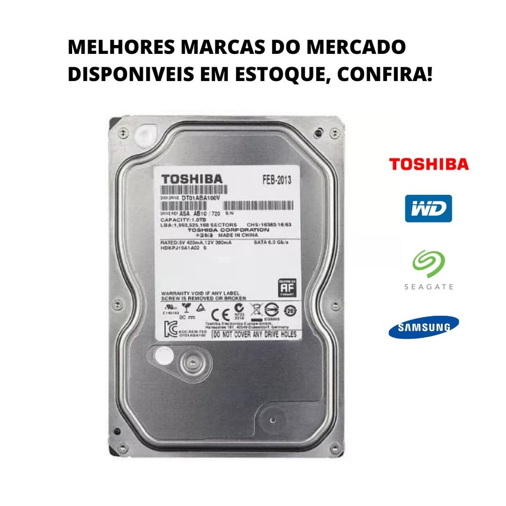 HD 500GB Interno 3.5" para DVR/PC/COMPUTADOR - Desktop SATA + Segurança e Velocidade - Intelbras/Hikivision/Giga