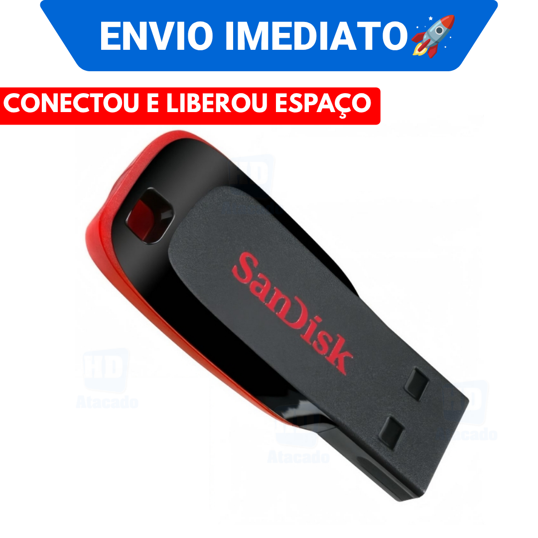 Pen Drive Sandisk ULTRA RÁPIDO para Musicas Multimídia, Jogos, Celular, Xbox, Caixa de Som - Original USB 2.0 16GB 32GB 64GB 128GB