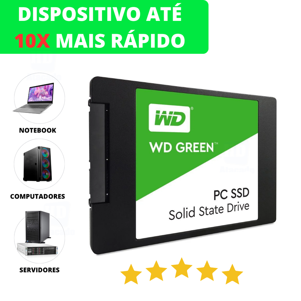 SSD WD Green SATA 2.5 para PC e Notebook com mais velocidade