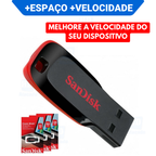 Pen Drive Sandisk ULTRA RÁPIDO para Musicas Multimídia, Jogos, Celular, Xbox, Caixa de Som - Original USB 2.0 16GB 32GB 64GB 128GB