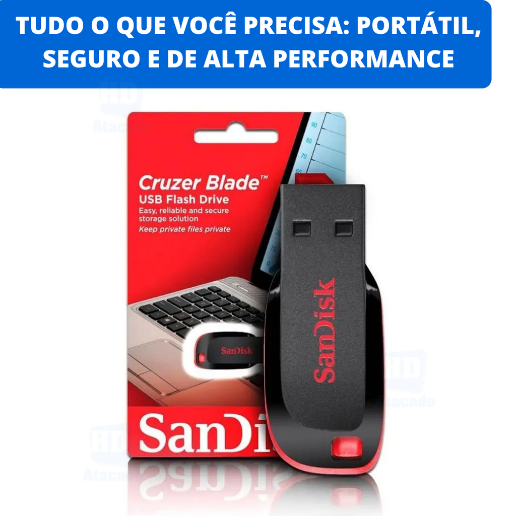 Pen Drive Sandisk ULTRA RÁPIDO para Musicas Multimídia, Jogos, Celular, Xbox, Caixa de Som - Original USB 2.0 16GB 32GB 64GB 128GB