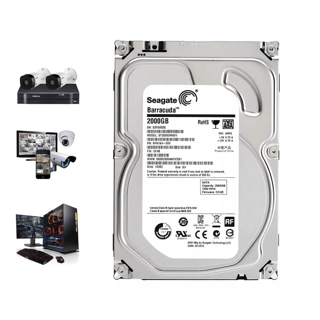 HD Seagate 2TB Interno 3.5" SATA III, 7200 RPM: Alto Desempenho para DVR, CFTV, Computadores e Sistemas de Segurança | Garantia e Nota Fiscal