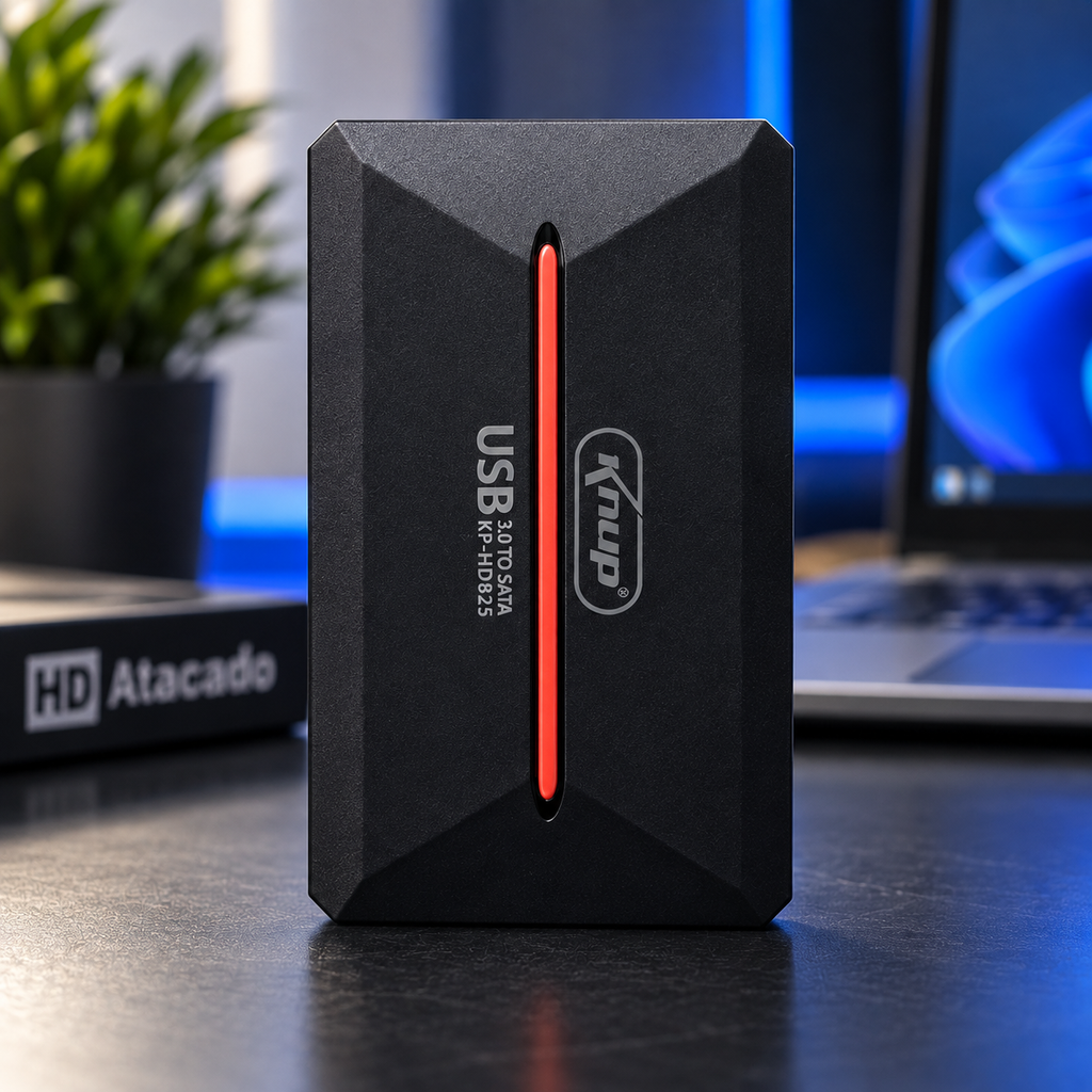 HD Externo USB 3.0 frontal vertical para PC e Notebook