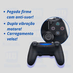 Controle Sem Fio para PS4 – Sensor de Seis Eixos, Touchpad Multi-Touch e Bateria Recarregável | Compatível com Android e PC! Jogue com Precisão e Liberdade!