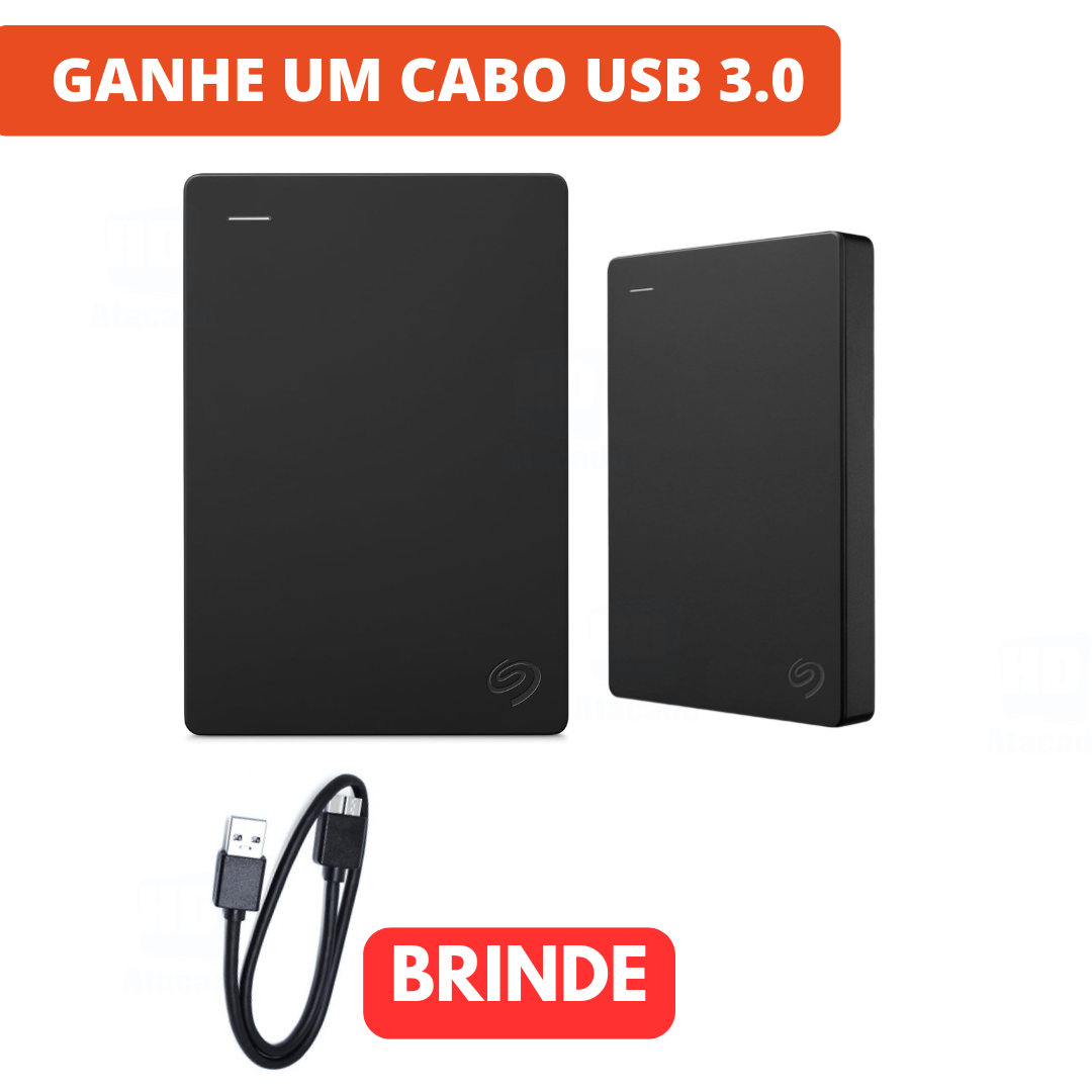 HD Externo Seagete 1TB USB 3.0 Tipo SSD Portátil – Expanda Espaço no PS4, PS5, Xbox e PC | Rápido, Plug & Play, Sem Apagar Nada