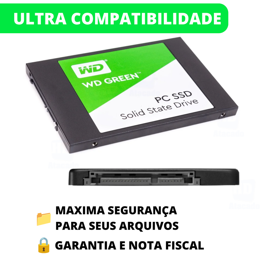 SSD WD Green original com garantia para armazenamento de arquivos