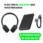 Kit HD Externo 500GB + Fone Bluetooth: Armazenamento Extra e Som Imersivo com Tecnologia USB 3.0 e Bluetooth 5.0