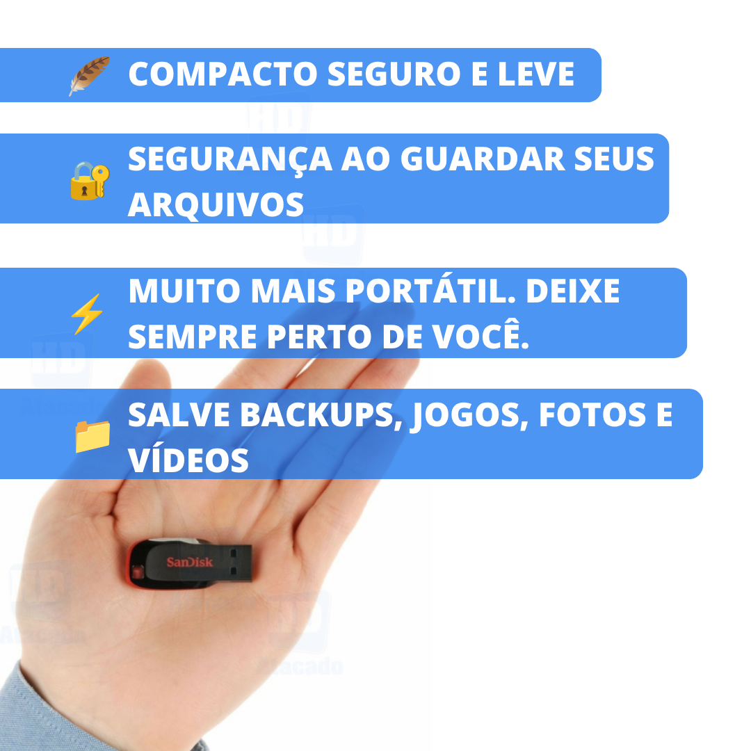 Pen Drive Sandisk ULTRA RÁPIDO para Musicas Multimídia, Jogos, Celular, Xbox, Caixa de Som - Original USB 2.0 16GB 32GB 64GB 128GB