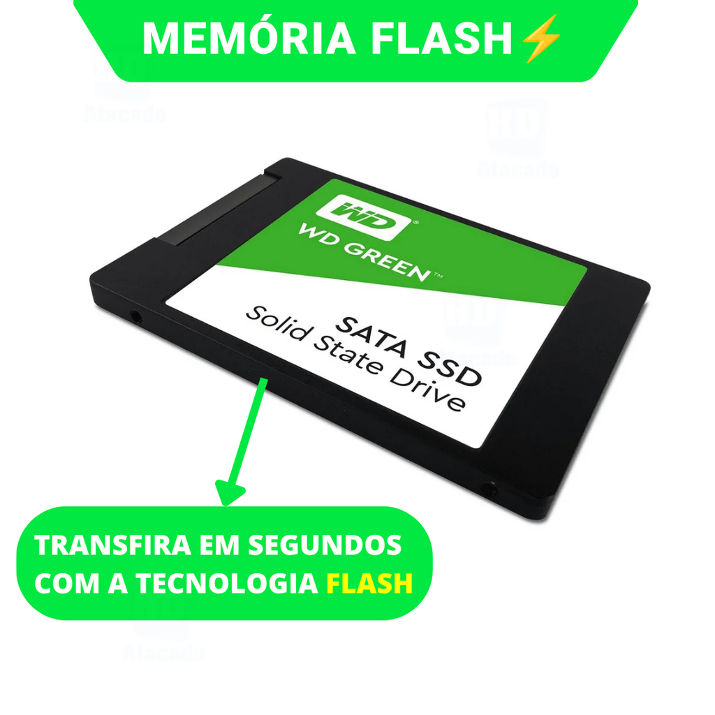 SSD WD Green 2.5 com tecnologia flash para mais agilidade