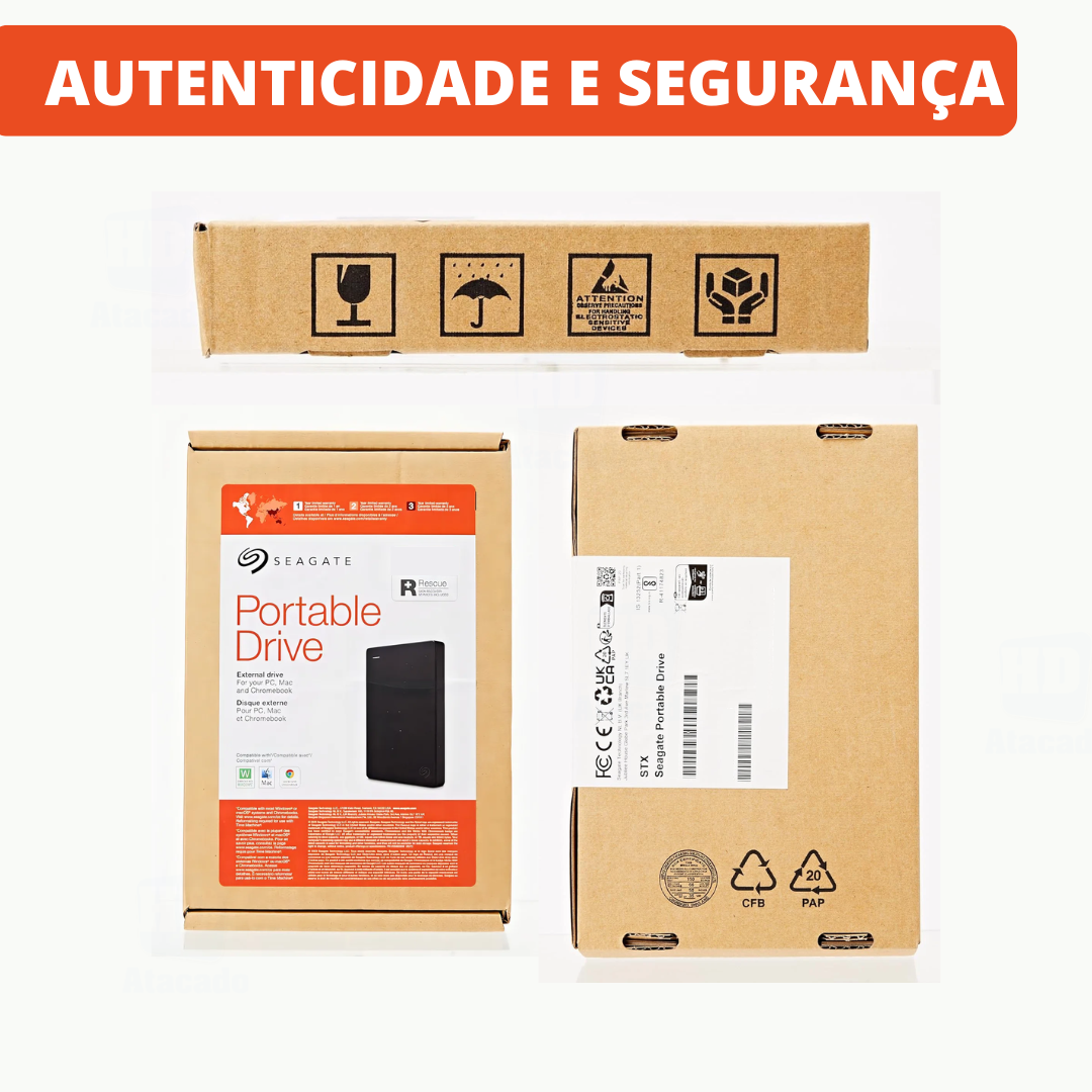 HD Externo Seagete 1TB USB 3.0 Tipo SSD Portátil – Expanda Espaço no PS4, PS5, Xbox e PC | Rápido, Plug & Play, Sem Apagar Nada