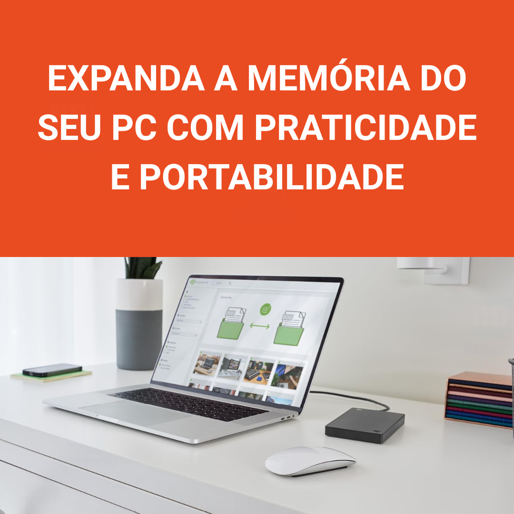 HD Externo Seagete 1TB USB 3.0 Tipo SSD Portátil – Expanda Espaço no PS4, PS5, Xbox e PC | Rápido, Plug & Play, Sem Apagar Nada