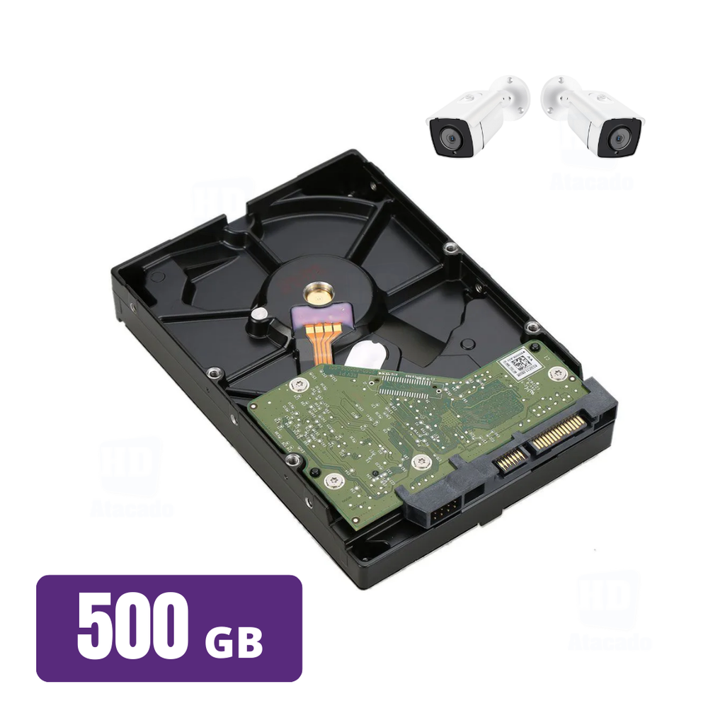 HD 500GB WD Purple de DVR/CFTV/PC - HD Interno para Sistemas SATA + Segurança