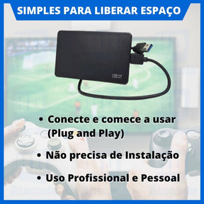 HD Externo 2TB USB 3.0 Novo de Xbox, PS5, Console, PC - NF e Garantia