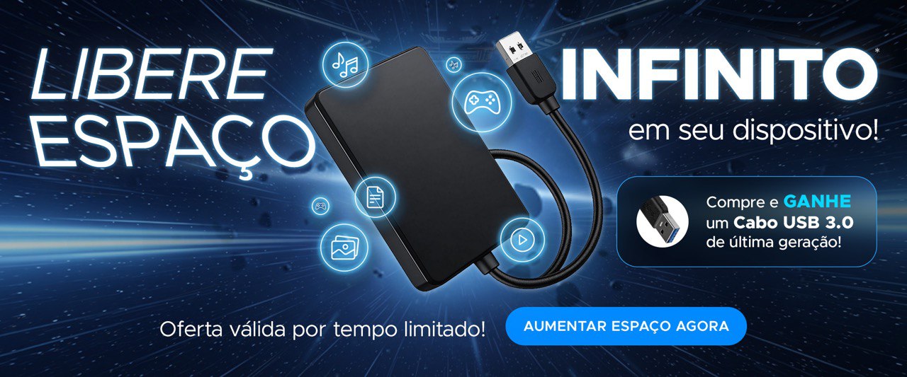 HD Externo Portátil para console, PC, Notebook, cabe no bolso em promoção. Mais segurança ao armazenar arquivos importantes