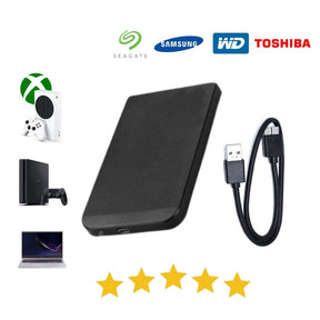 HD Externo para Xbox, Playstation, Notebook e outros. Com nota maxima em avaliações positivas. Marcas como Seagete, WD, Samsum, Toshiba e muitas outras.