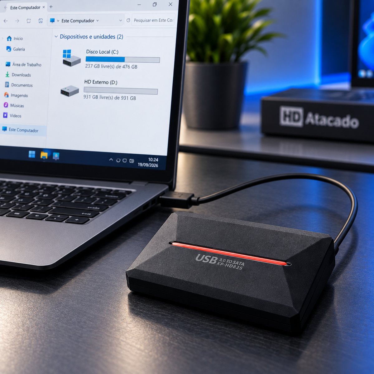 HD Externo para PC e Notebook USB 3.0 | Mais Espaço para Arquivos e Backups